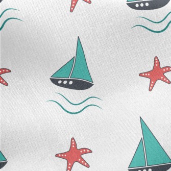 Leisurely Sailing Sailboat Jersey Backed Fleece