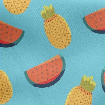 Cool Watermelon And Pineapple Jersey Backed Fleece