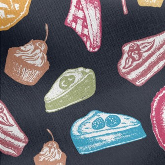 Crayon Doodle Delicious Desser Jersey Backed Fleece