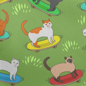 Handsome Skateboarding Cat Pongee