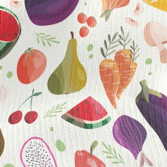 Watercolor Depiction Of Fruits Stretch Jersey