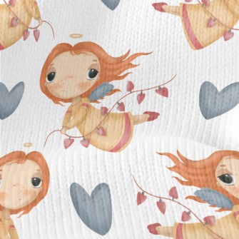 Melancholic Little Girl Angel Stretch Jersey