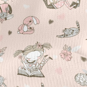 Girls Reading Time Stretch Jersey