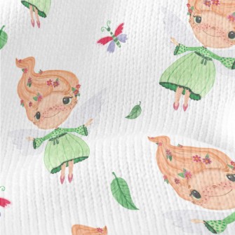 Little Girl With Flower Hair A Stretch Jersey