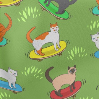 Handsome Skateboarding Cat Lightweight Cotton Poplin
