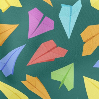 Colorful And Fun Paper Airplan Lightweight Cotton Poplin