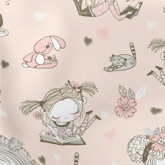 Girls Reading Time Lightweight Cotton Poplin