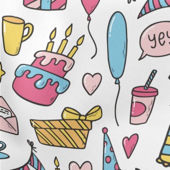 Happy Birthday Party Lightweight Cotton Poplin