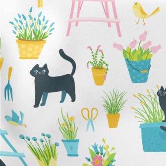 Black Cat Hanging Out In The G Lightweight Cotton Poplin