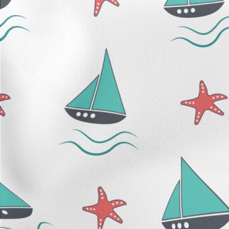 Leisurely Sailing Sailboat Lightweight Cotton Poplin