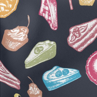 Crayon Doodle Delicious Desser Lightweight Cotton Poplin