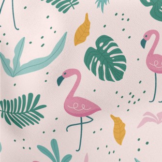 Tropical Island Flamingo Lightweight Cotton Poplin