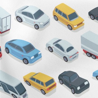 Arrange Cars Neatly Lightweight Cotton Poplin