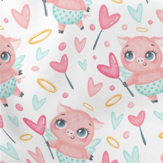 Full Of Love Angel Pig Lightweight Cotton Poplin