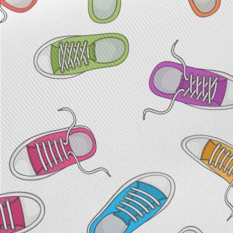Colorful Sneakers Midweight Cotton Poplin