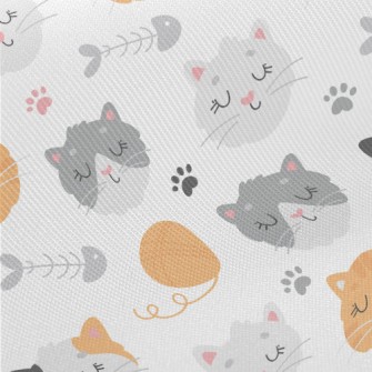 Cute Little Kitten With Eyes C Midweight Cotton Poplin