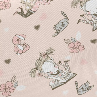 Girls Reading Time Midweight Cotton Poplin