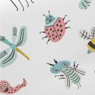 Collection Of Funny Insects Midweight Cotton Poplin