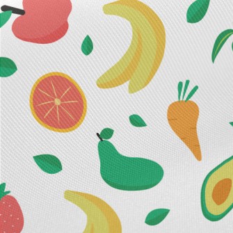 Grapefruit Banana Fruits And V Midweight Cotton Poplin
