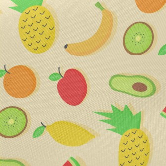 Pineapple Banana Orange Lemon Midweight Cotton Poplin