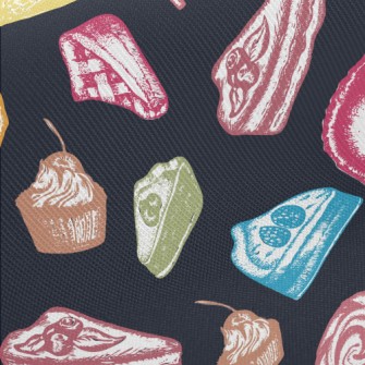 Crayon Doodle Delicious Desser Midweight Cotton Poplin