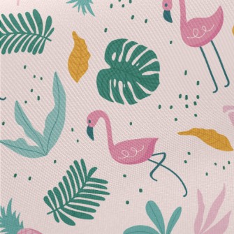Tropical Island Flamingo Midweight Cotton Poplin