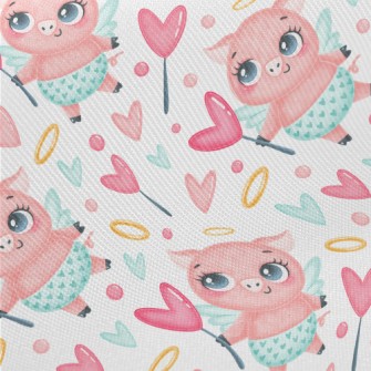 Full Of Love Angel Pig Midweight Cotton Poplin