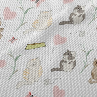 Round Pet Cat Birdseye Piqué