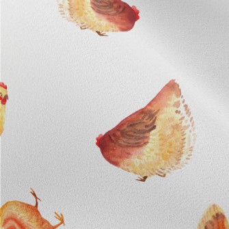 Watercolor Hand Drawn Hen Chiffon