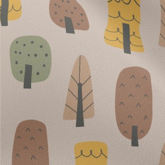 Hand Drawn Autumn Forest Chiffon