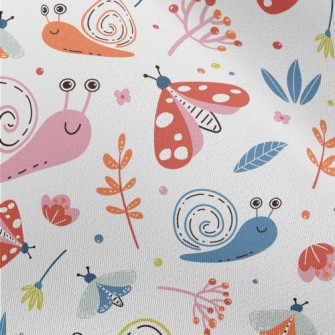 Colorful Snail And Butterfly Chiffon