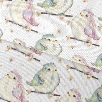 Hand Drawn Colorful Sparrow Waterproof Oxford