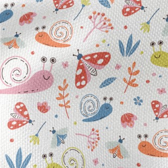 Colorful Snail And Butterfly Waterproof Canvas