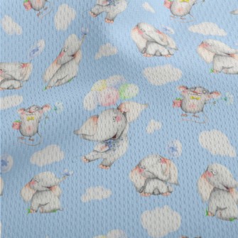 Hand Drawn Mouse And Elephant Athletic Mesh Flat Back