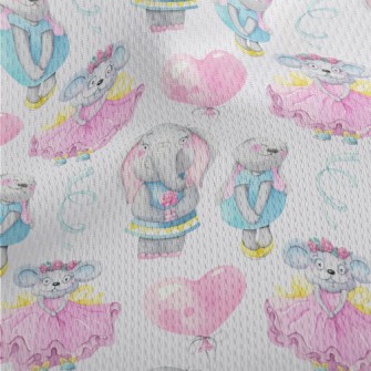 Hand Drawn Girly Animals Athletic Mesh Flat Back