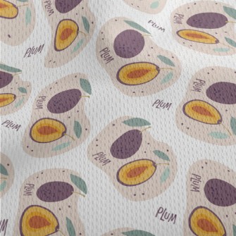 Cute Hand Drawn Plums Athletic Mesh Flat Back