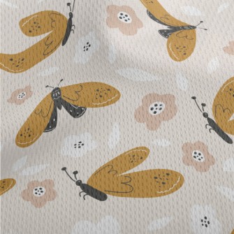 Hand Drawn Cartoon Butterfly Athletic Mesh Flat Back