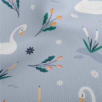 Elegant Swan By The Lake Athletic Mesh Flat Back