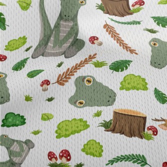 Cartoon Forest Crocodile Athletic Mesh Flat Back