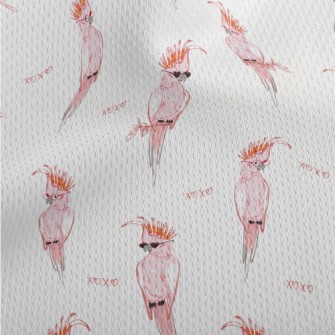 Trendy Pink Parrot Athletic Mesh Flat Back