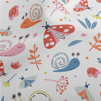 Colorful Snail And Butterfly Athletic Mesh Flat Back