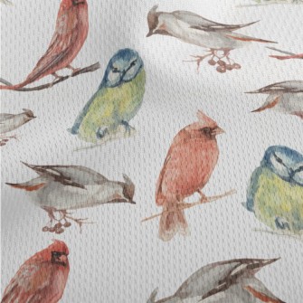 Watercolor Hand Drawn Birds Athletic Mesh Flat Back
