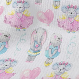 Hand Drawn Girly Animals Terry