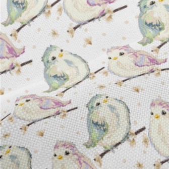 Hand Drawn Colorful Sparrow Performance Linen