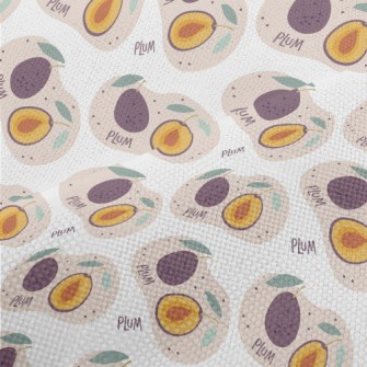 Cute Hand Drawn Plums Performance Linen