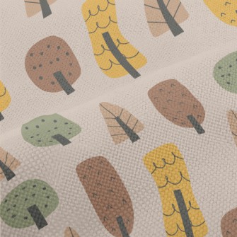Hand Drawn Autumn Forest Performance Linen