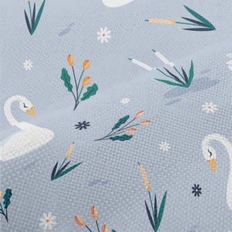 Elegant Swan By The Lake Performance Linen