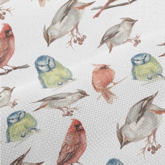 Watercolor Hand Drawn Birds Performance Linen