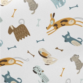 Hand Drawn Pet Dog Twill