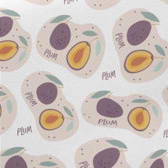 Cute Hand Drawn Plums Twill